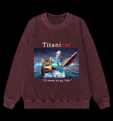 Titanicat Vintage Washed 100% Cotton Sweatshirt