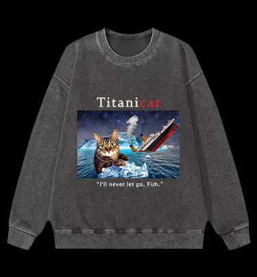 Titanicat Vintage Washed 100% Cotton Sweatshirt