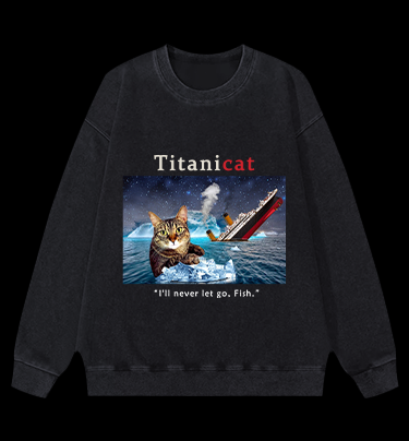 Titanicat Vintage Washed 100% Cotton Sweatshirt