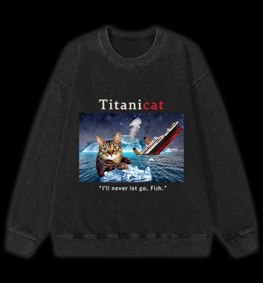 Titanicat Vintage Washed 100% Cotton Sweatshirt