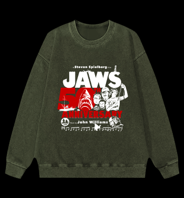 JAWS Shark Vintage Washed 100% Cotton Sweatshirt