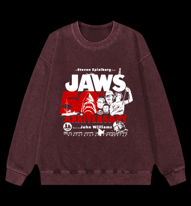 JAWS Shark Vintage Washed 100% Cotton Sweatshirt