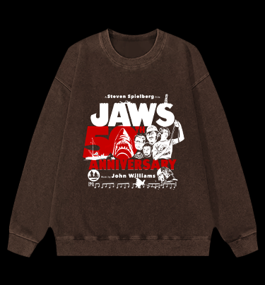 JAWS Shark Vintage Washed 100% Cotton Sweatshirt