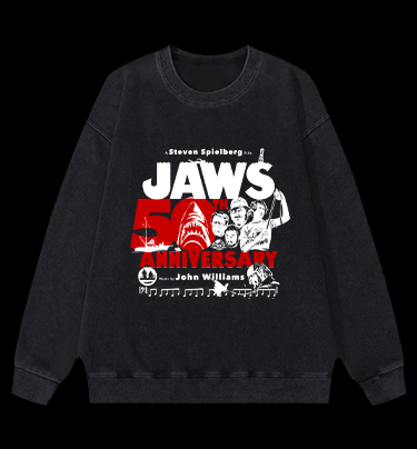 JAWS Shark Vintage Washed 100% Cotton Sweatshirt