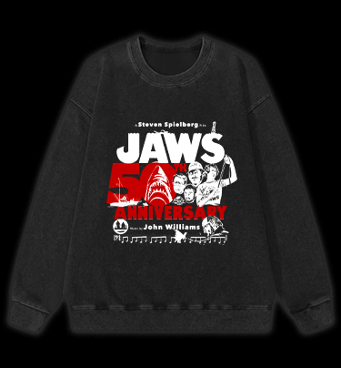 JAWS Shark Vintage Washed 100% Cotton Sweatshirt