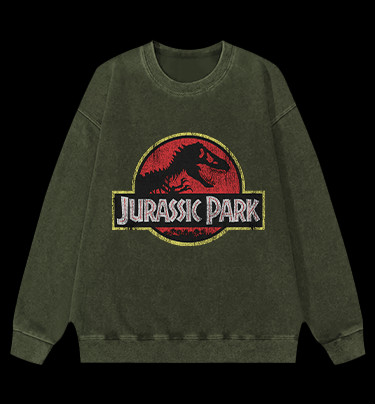 JURASSIC PARK Vintage Washed 100% Cotton Sweatshirt