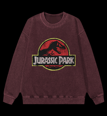 JURASSIC PARK Vintage Washed 100% Cotton Sweatshirt