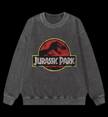 JURASSIC PARK Vintage Washed 100% Cotton Sweatshirt