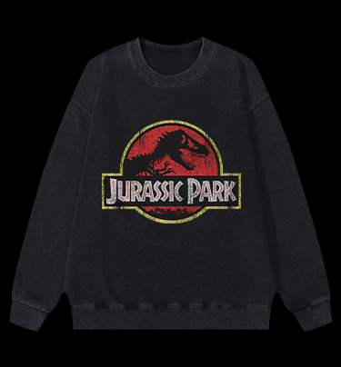 JURASSIC PARK Vintage Washed 100% Cotton Sweatshirt