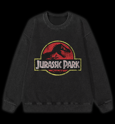 JURASSIC PARK Vintage Washed 100% Cotton Sweatshirt