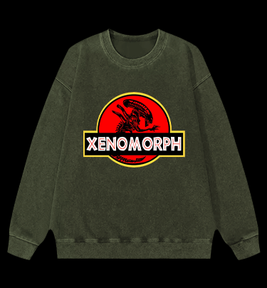 Xenomorph Park Vintage Washed 100% Cotton Sweatshirt