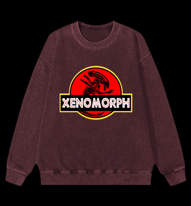 Xenomorph Park Vintage Washed 100% Cotton Sweatshirt