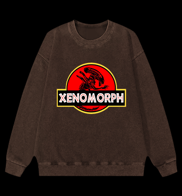 Xenomorph Park Vintage Washed 100% Cotton Sweatshirt