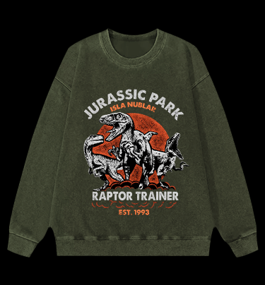 JURASSIC PARK Vintage Washed 100% Cotton Sweatshirt