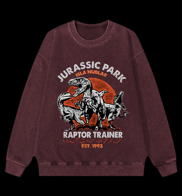 JURASSIC PARK Vintage Washed 100% Cotton Sweatshirt