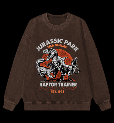 JURASSIC PARK Vintage Washed 100% Cotton Sweatshirt