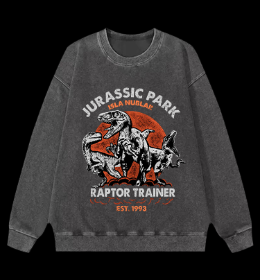 JURASSIC PARK Vintage Washed 100% Cotton Sweatshirt