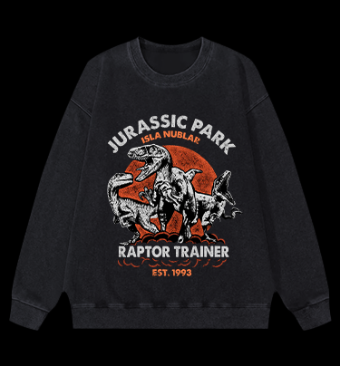 JURASSIC PARK Vintage Washed 100% Cotton Sweatshirt