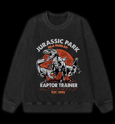 JURASSIC PARK Vintage Washed 100% Cotton Sweatshirt