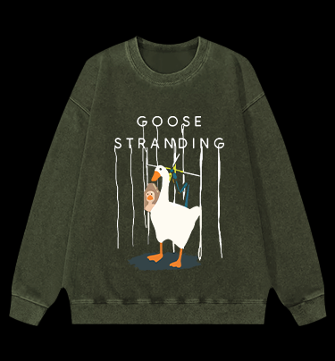 Goose Stranding Vintage Washed 100% Cotton Sweatshirt