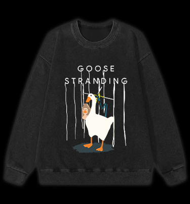 Goose Stranding Vintage Washed 100% Cotton Sweatshirt
