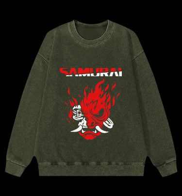 Samurai Band Vintage Washed 100% Cotton Sweatshirt