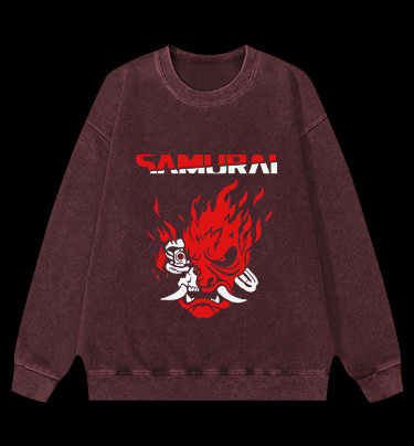 Samurai Band Vintage Washed 100% Cotton Sweatshirt