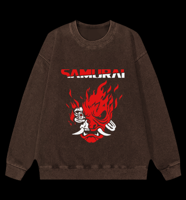 Samurai Band Vintage Washed 100% Cotton Sweatshirt