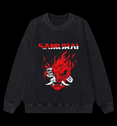 Samurai Band Vintage Washed 100% Cotton Sweatshirt