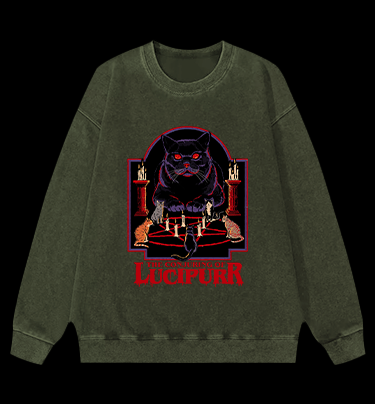 The Conjuring of Lucipurr Vintage Washed 100% Cotton Sweatshirt