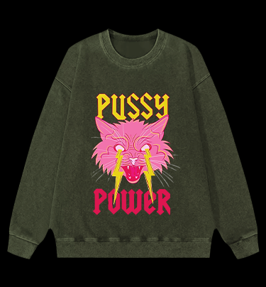 Feline Fury Vintage Washed 100% Cotton Sweatshirt