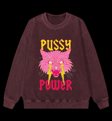 Feline Fury Vintage Washed 100% Cotton Sweatshirt