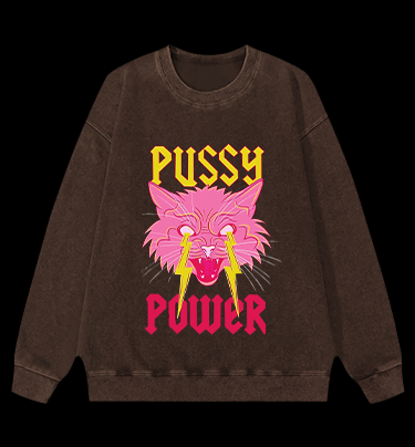 Feline Fury Vintage Washed 100% Cotton Sweatshirt
