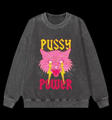 Feline Fury Vintage Washed 100% Cotton Sweatshirt