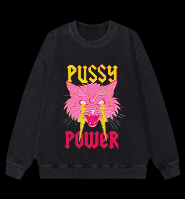 Feline Fury Vintage Washed 100% Cotton Sweatshirt
