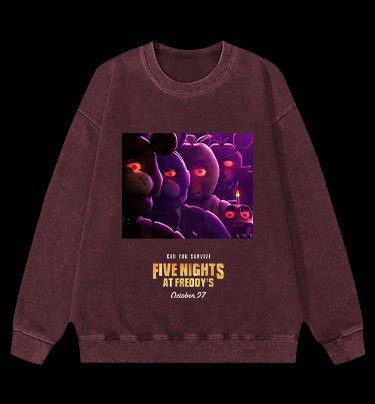 FIVE NIGHTS AT FREOOY'S Bear Vintage Washed 100% Cotton Sweatshirt