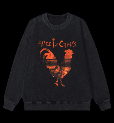 Alice In Chains Rooster Vintage Washed 100% Cotton Sweatshirt