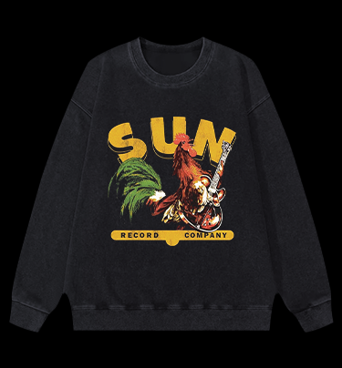 Record Company Rooster Vintage Washed 100% Cotton Sweatshirt