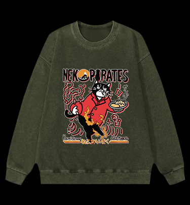 CAT PIECE Monster Vintage Washed 100% Cotton Sweatshirt