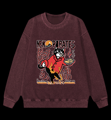 CAT PIECE Monster Vintage Washed 100% Cotton Sweatshirt