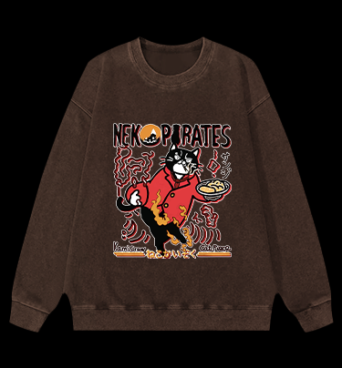 CAT PIECE Monster Vintage Washed 100% Cotton Sweatshirt