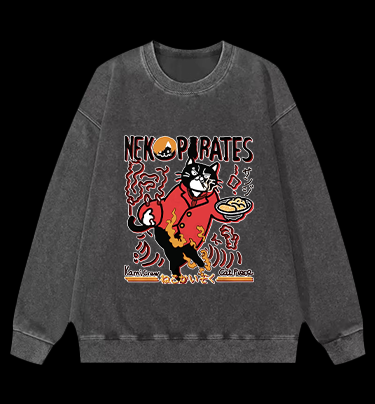 CAT PIECE Monster Vintage Washed 100% Cotton Sweatshirt