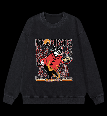 CAT PIECE Monster Vintage Washed 100% Cotton Sweatshirt