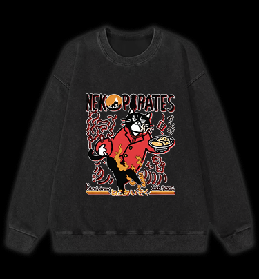 CAT PIECE Monster Vintage Washed 100% Cotton Sweatshirt