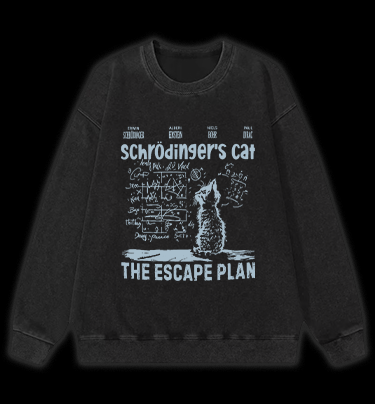 Schrödinger's Cat Vintage Washed 100% Cotton Sweatshirt