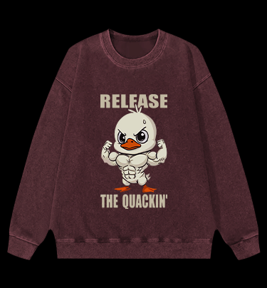 Quackin Duck Gym Vintage Washed 100% Cotton Sweatshirt
