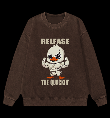 Quackin Duck Gym Vintage Washed 100% Cotton Sweatshirt