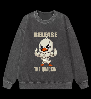 Quackin Duck Gym Vintage Washed 100% Cotton Sweatshirt