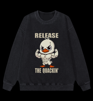 Quackin Duck Gym Vintage Washed 100% Cotton Sweatshirt