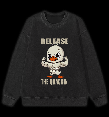 Quackin Duck Gym Vintage Washed 100% Cotton Sweatshirt